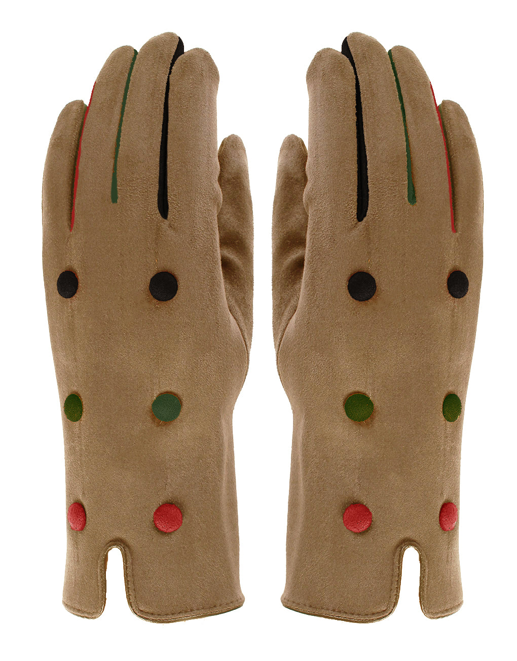 Button Detail Suede Gloves