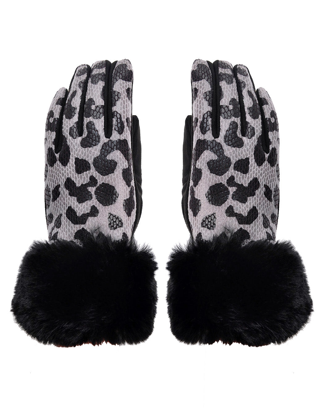 Leopard Print Suede Gloves