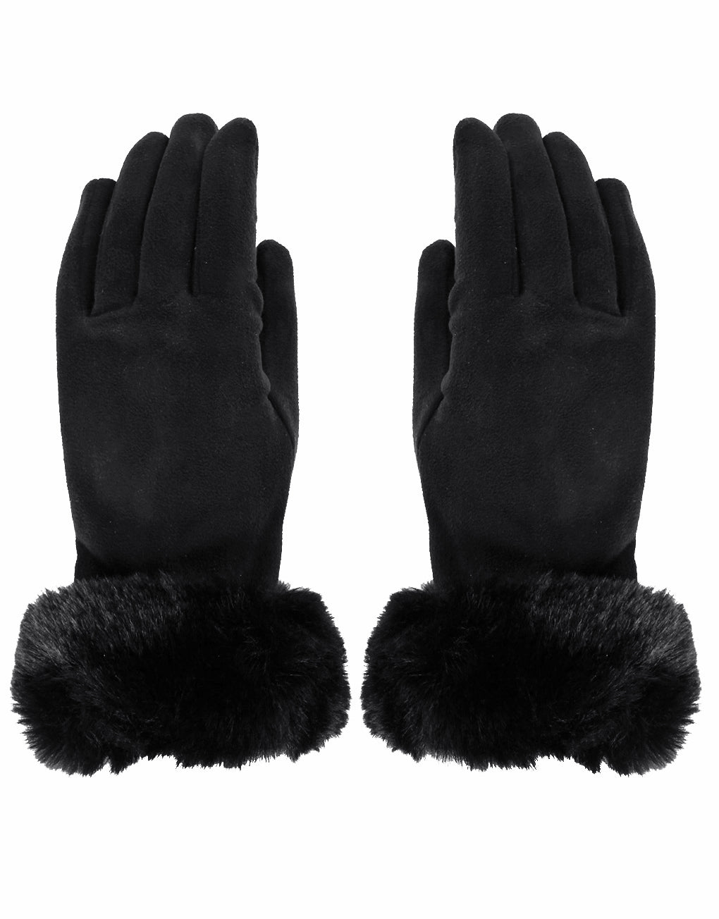 Faux Fur Cuff Suede Gloves