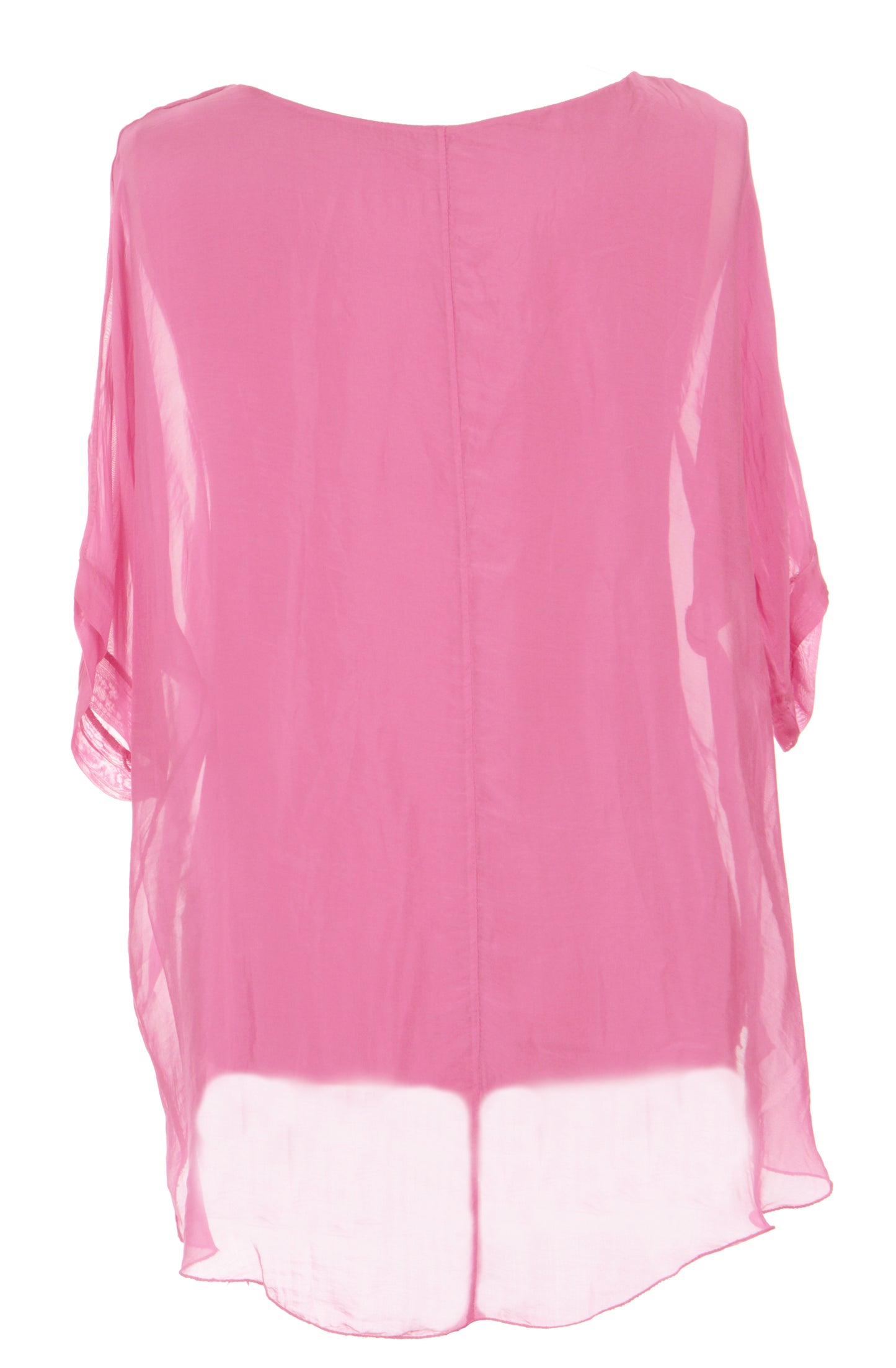Frayed Hem Silk Top