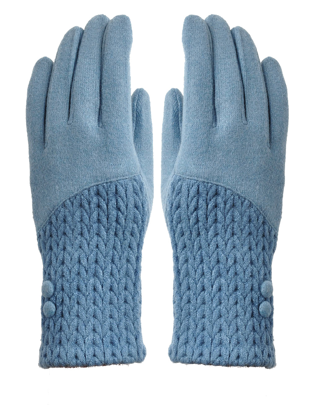 Button Cashmere Knit Gloves
