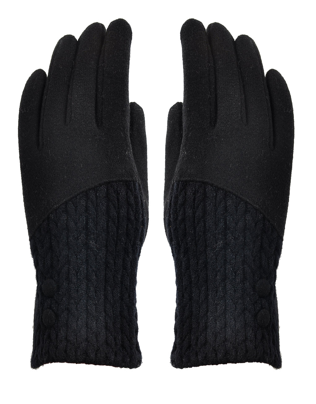 Button Cashmere Knit Gloves