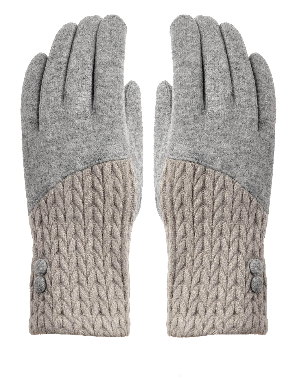 Button Cashmere Knit Gloves