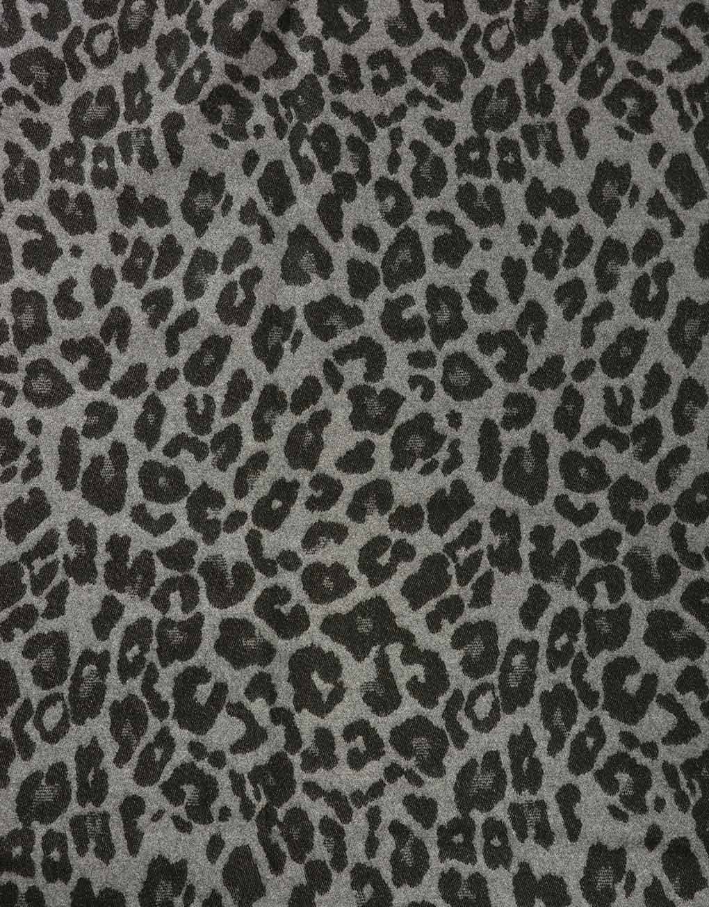 Double Border Leopard Cashmere Scarf