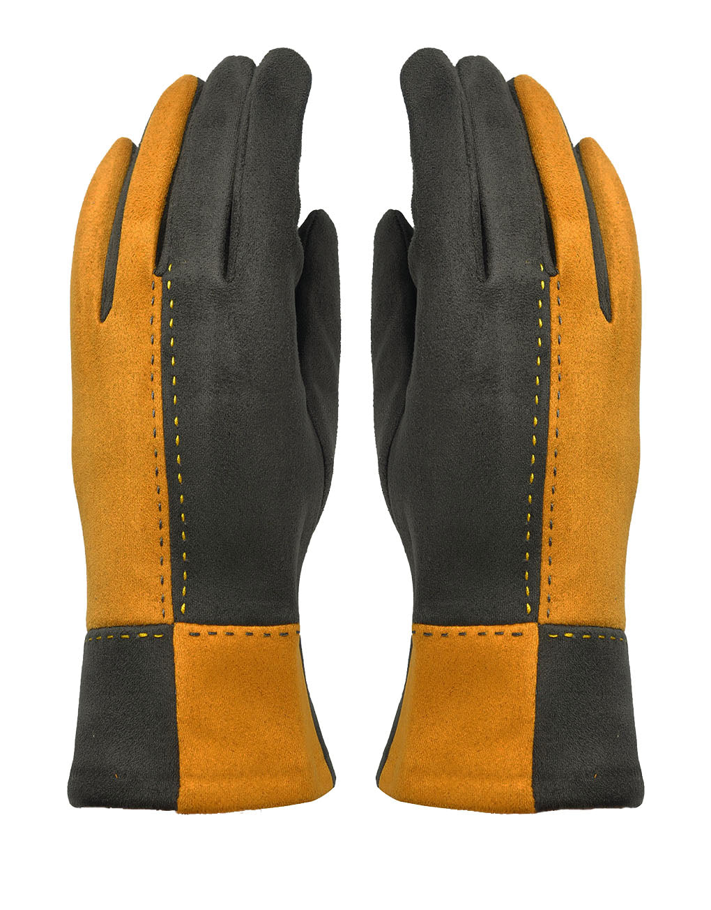 Patch Suede Gloves