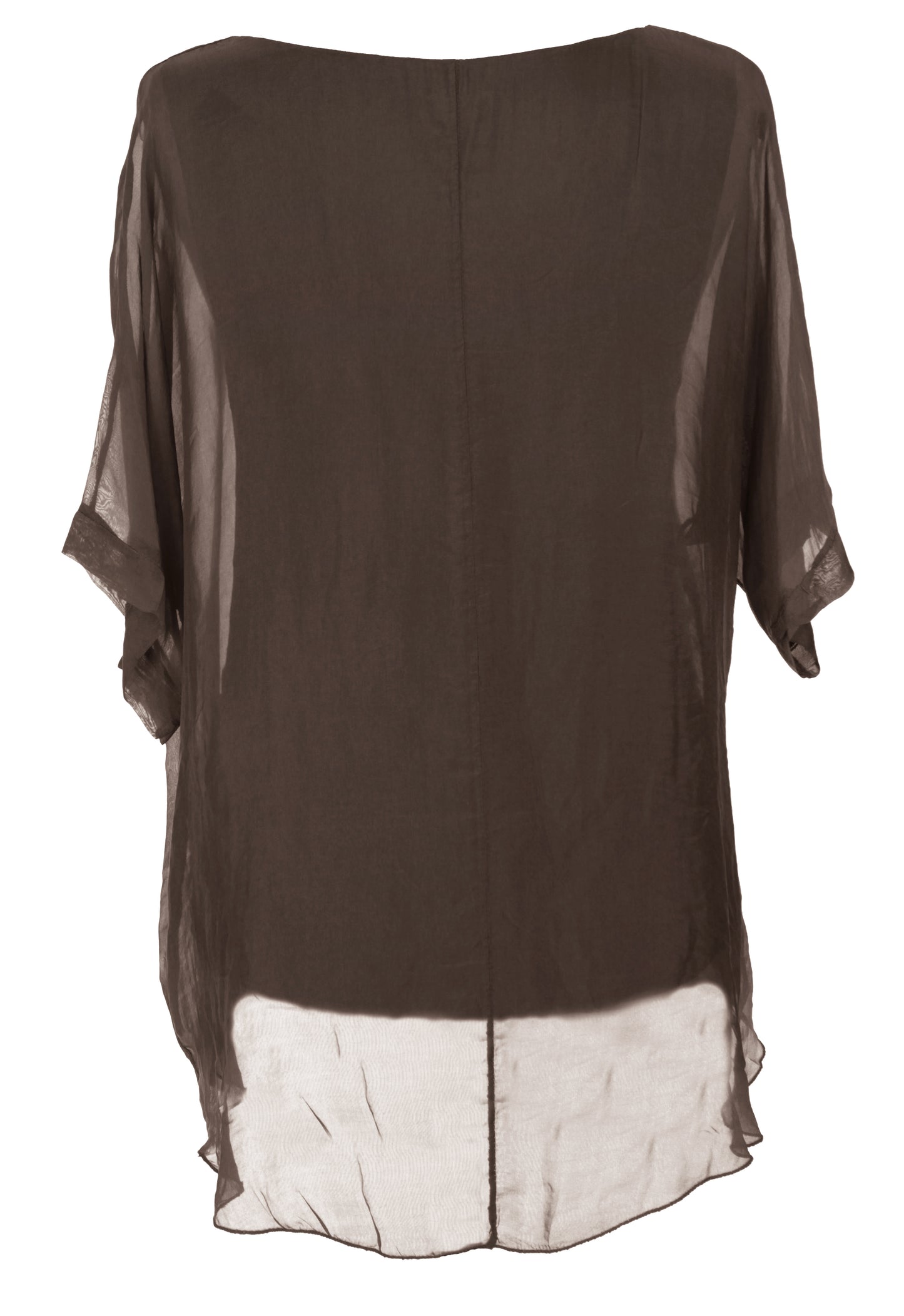 Frayed Hem Silk Top