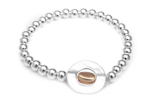 Two Tone Charm Bead Bracelet