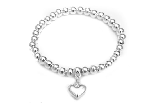 Heart Charm Bead Bracelet