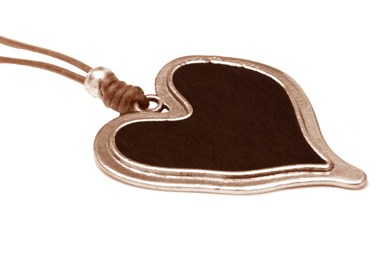 Faux Suede Heart Necklace
