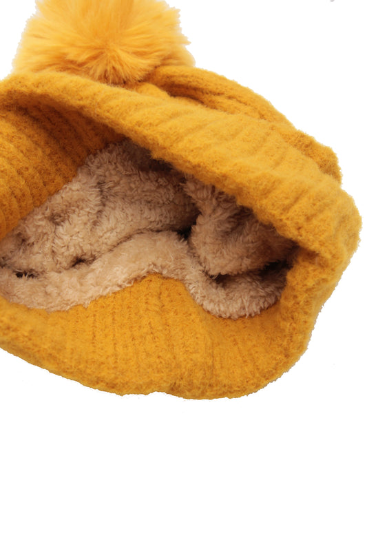 Stripe Cable Knit Beanie