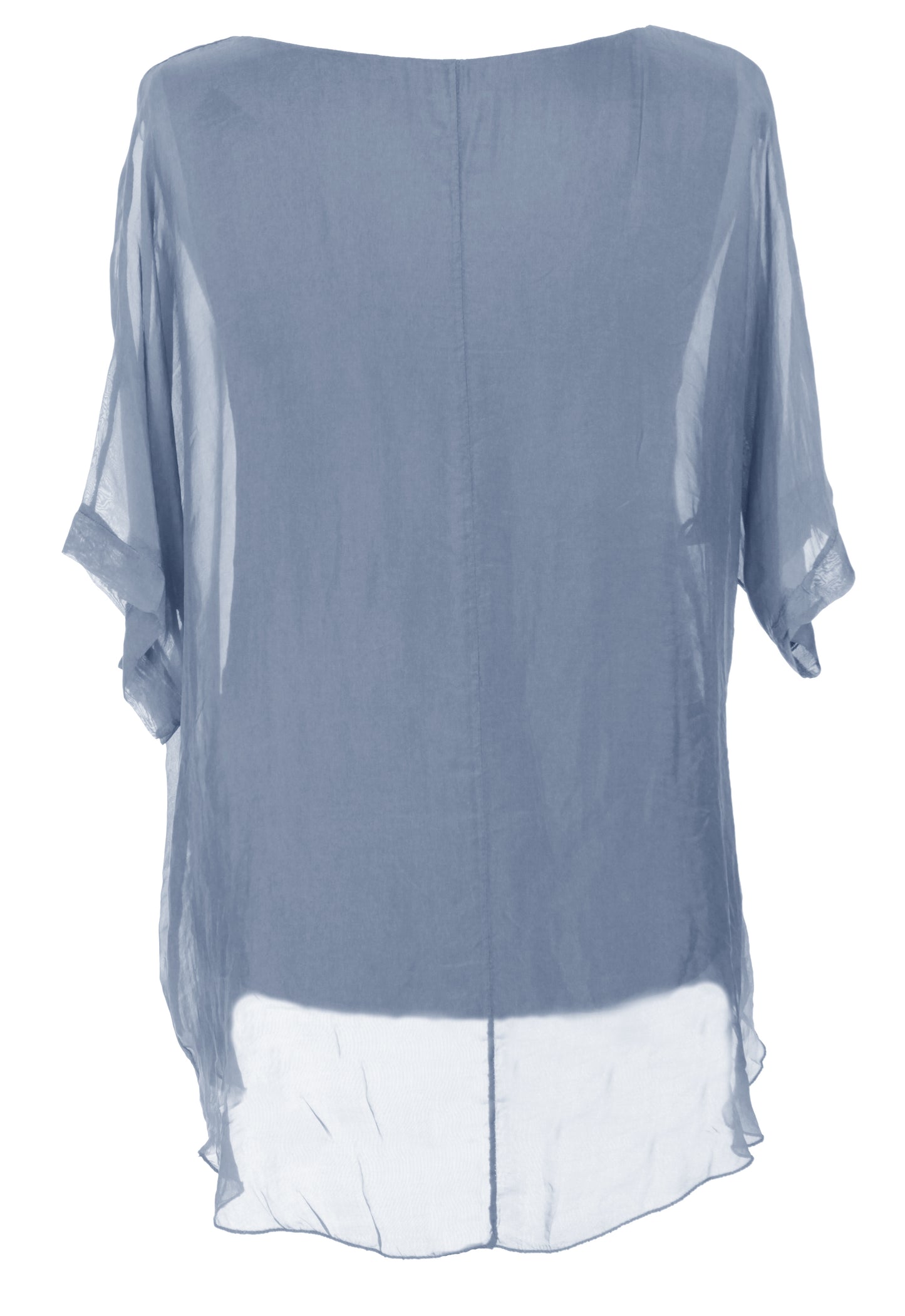 Frayed Hem Silk Top