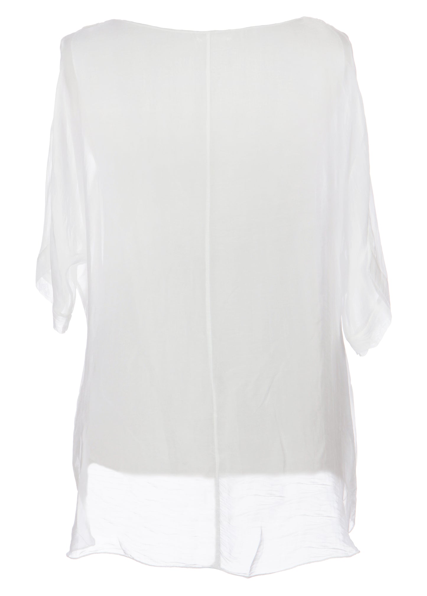 Frayed Hem Silk Top