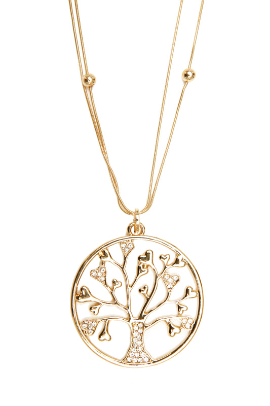 Heart Diamond Tree Of Life Necklace