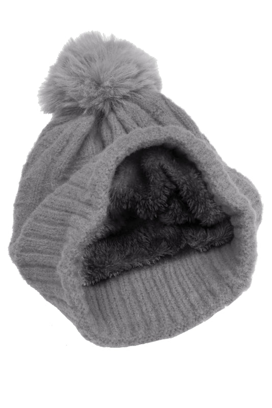 Fleece Lined Cable Knit Hat