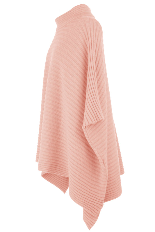 Batwing Ribbed Knit Poncho