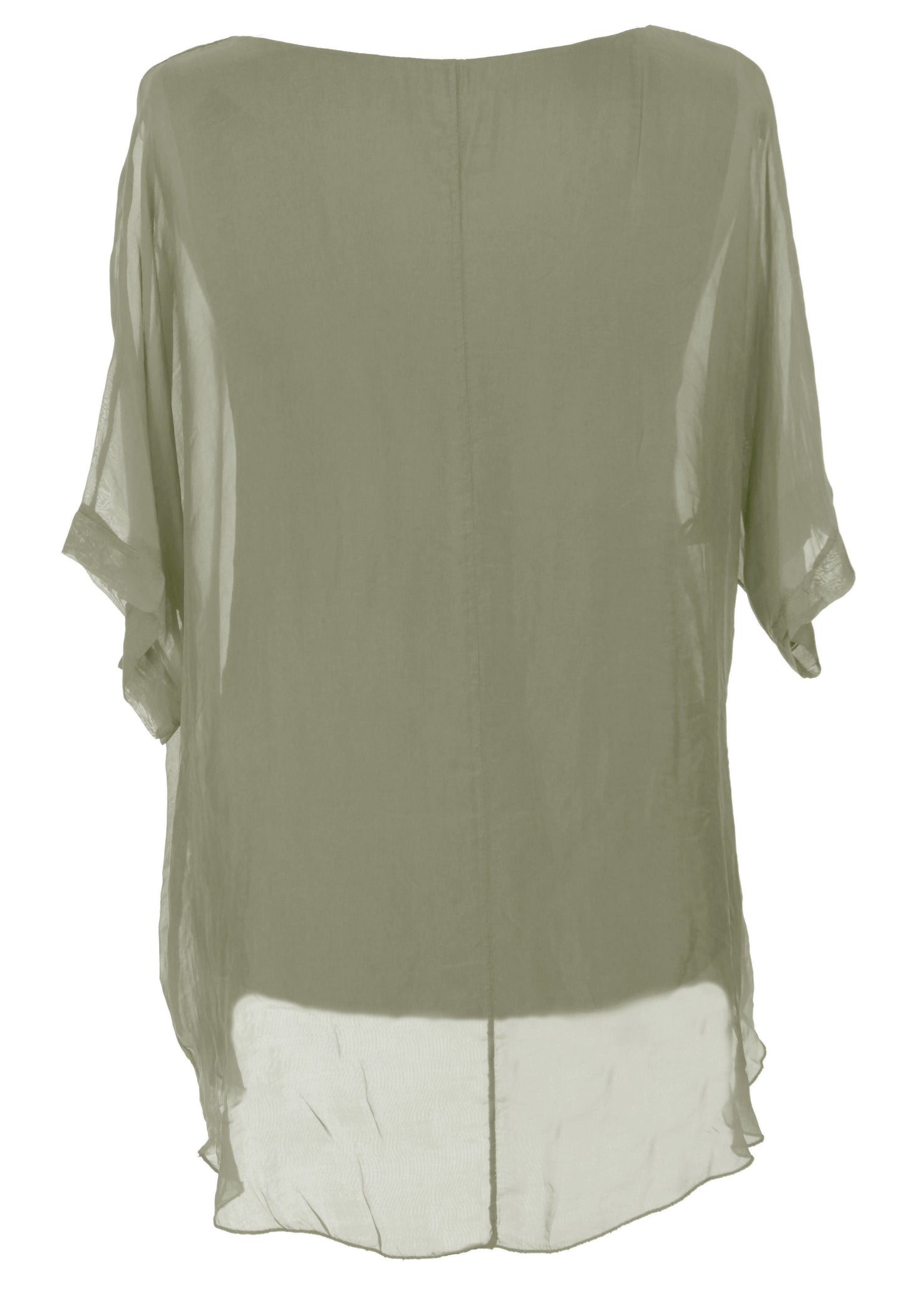 Frayed Hem Silk Top