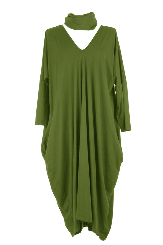 2 Piece V Neck Snood Dress