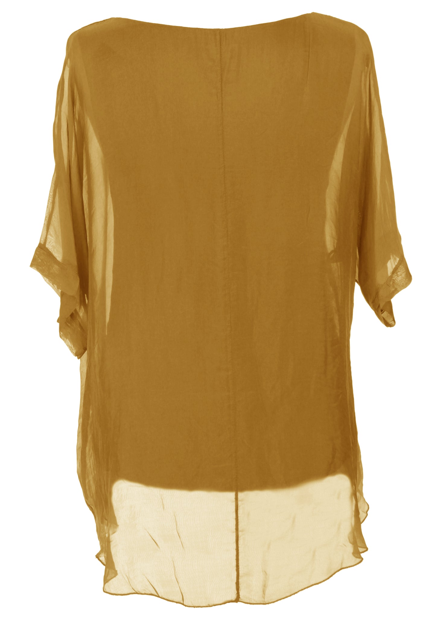 Frayed Hem Silk Top