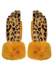 Load image into Gallery viewer, Leopard Print Suede Gloves
