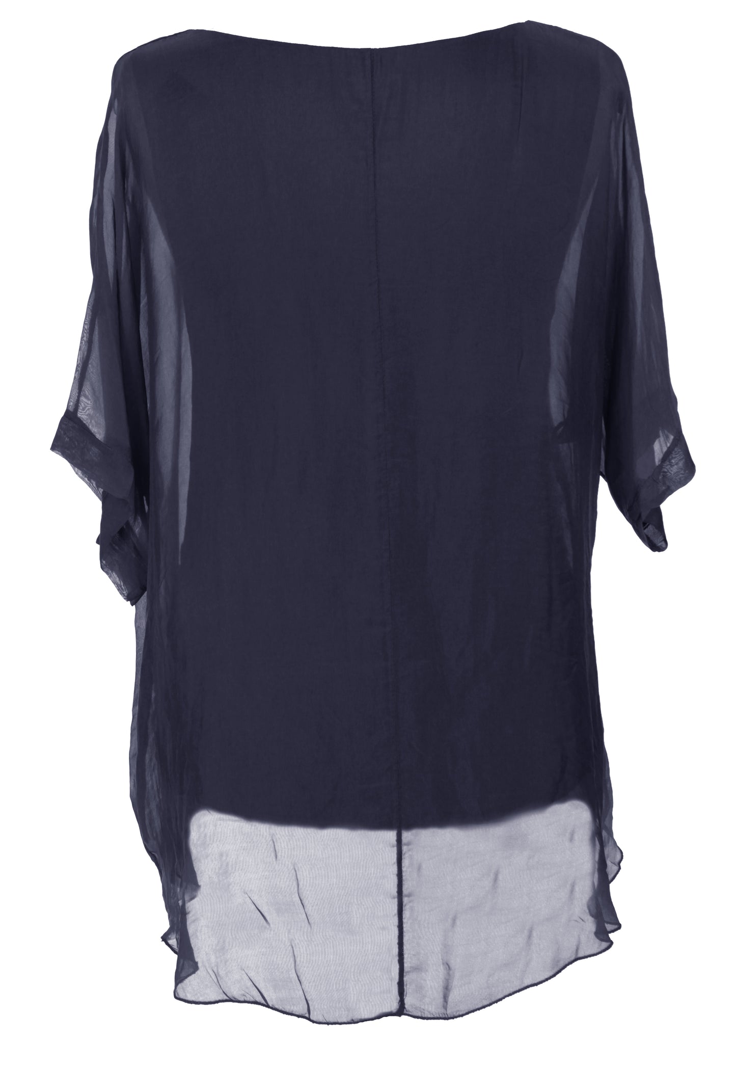 Frayed Hem Silk Top