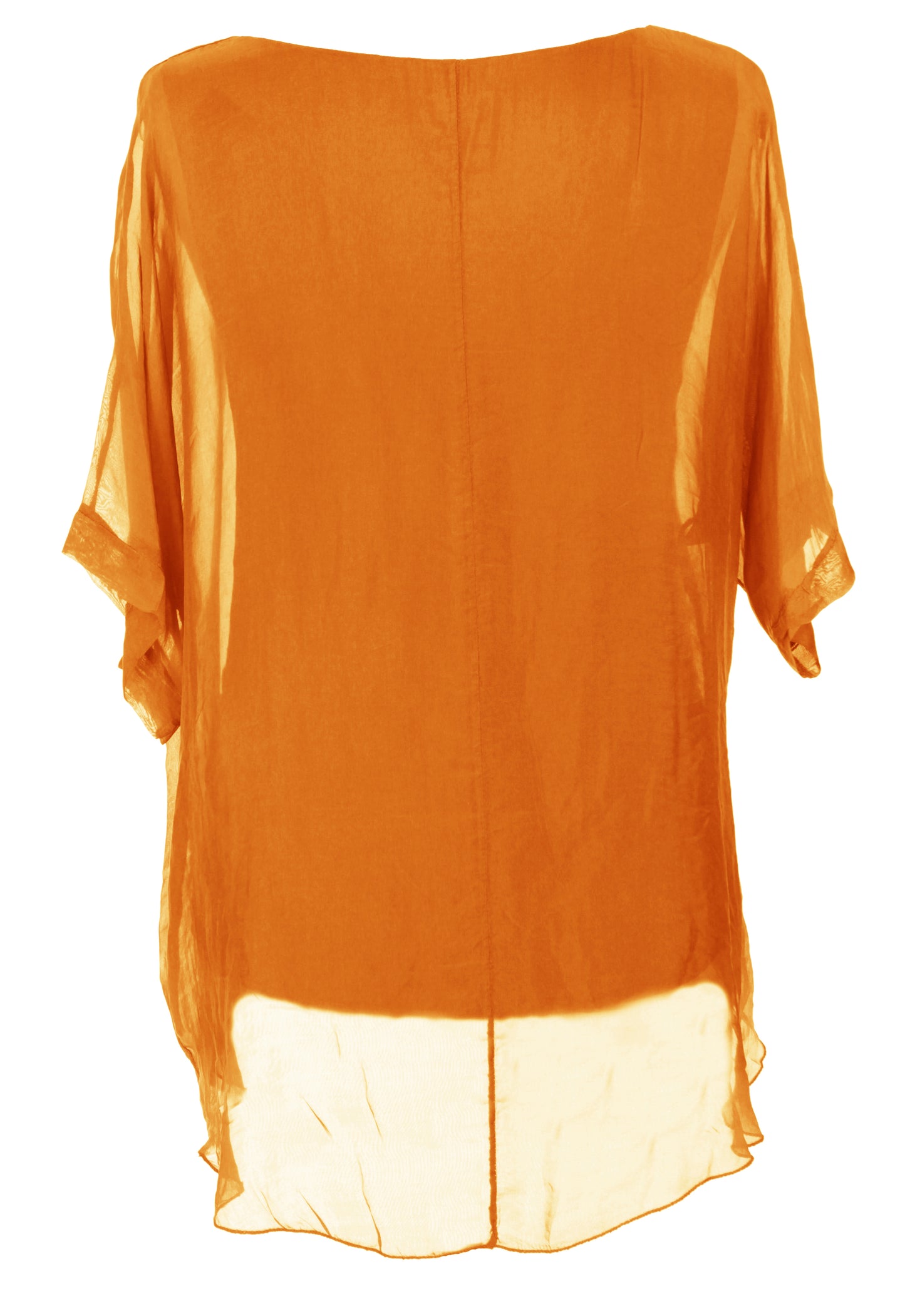 Frayed Hem Silk Top