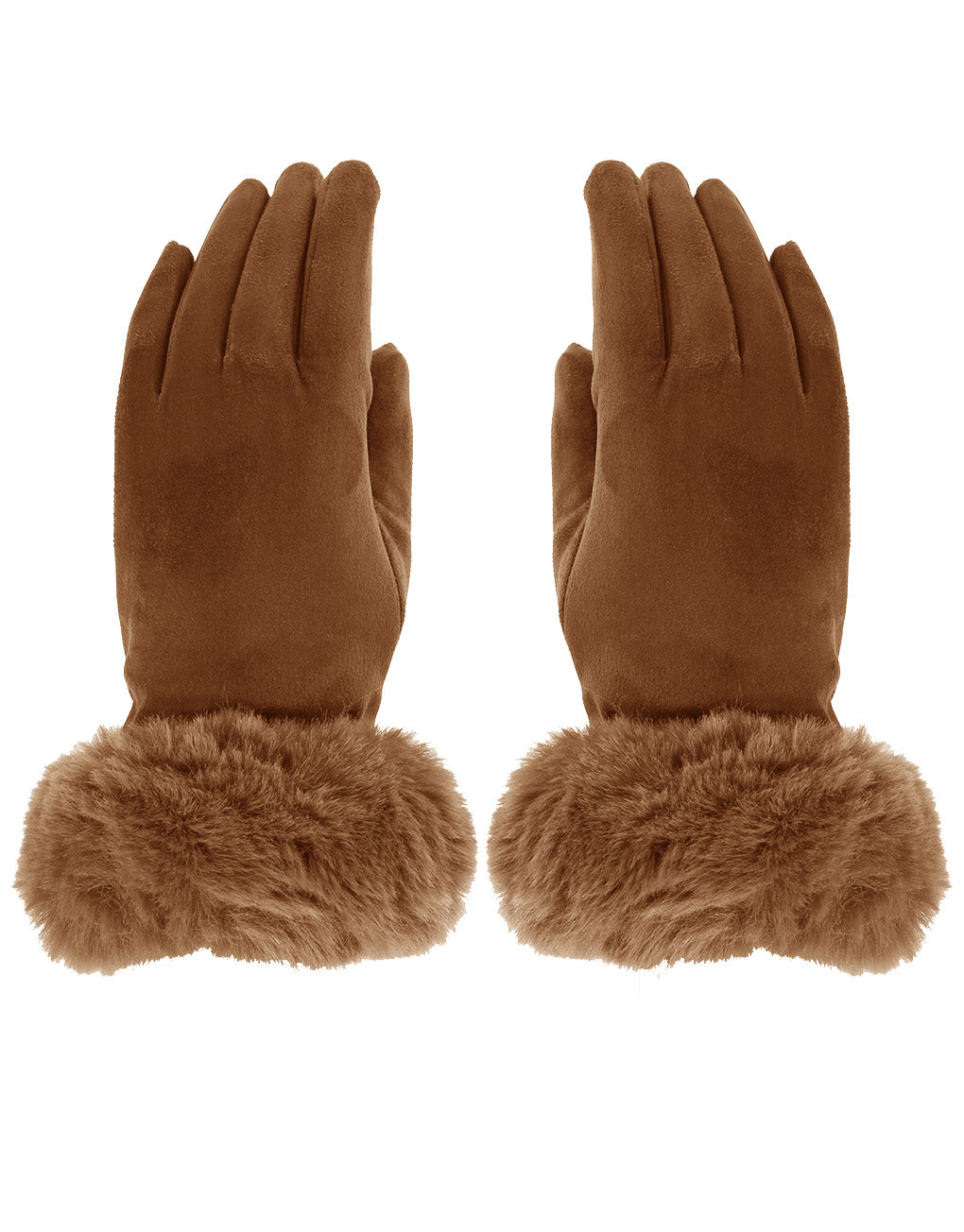 Faux Fur Cuff Suede Gloves