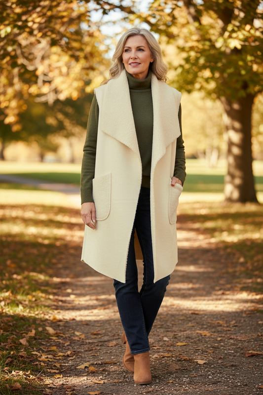 Waterfall Faux Suede Gilet