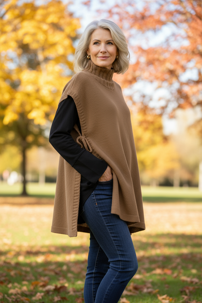 Side Tie Tabard Poncho