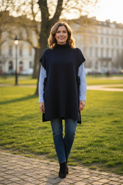 Side Tie Tabard Poncho