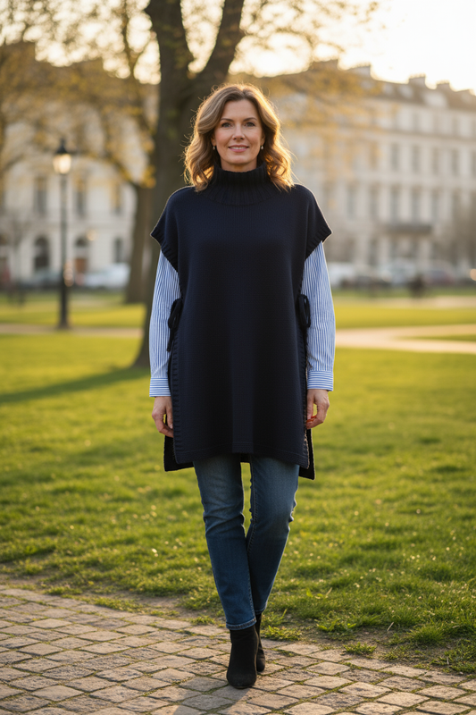 Side Tie Tabard Poncho