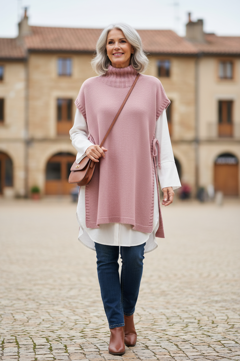 Side Tie Tabard Poncho