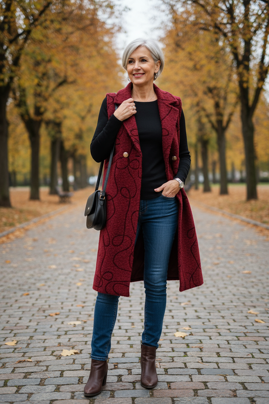 Swirl Pattern Textured Gilet