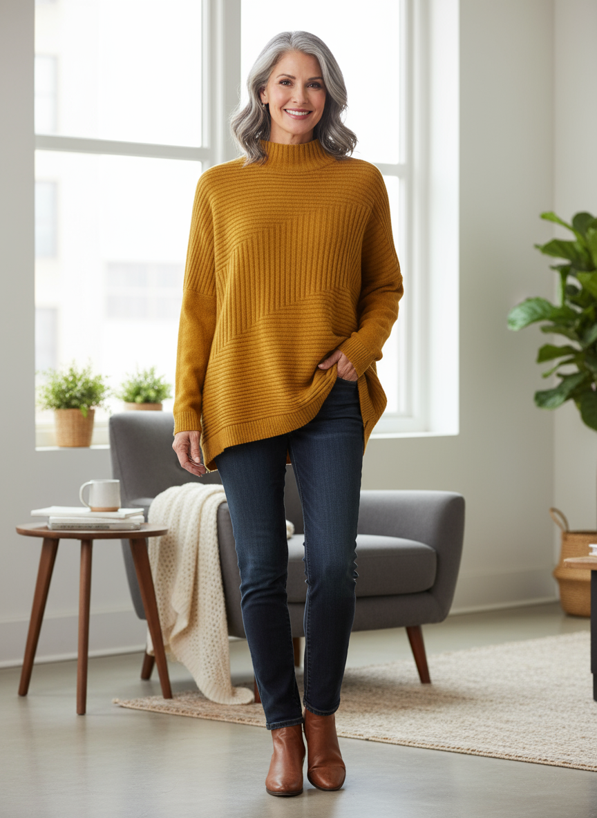 Ribbed Panel Jumper
