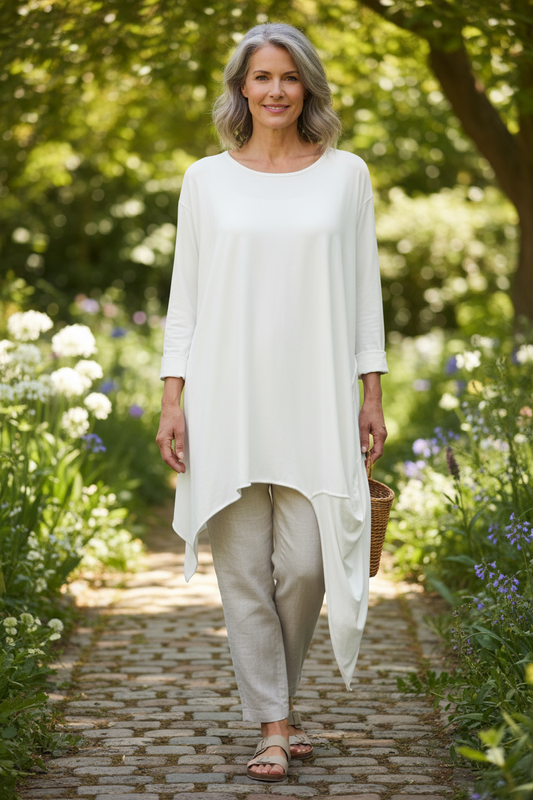 Asymmetric Hem Jersey Tunic