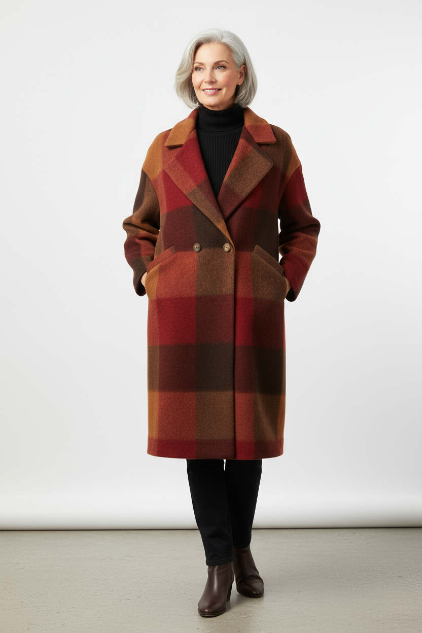 Check Wool Coat