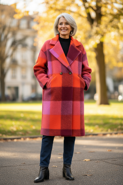 Check Wool Coat