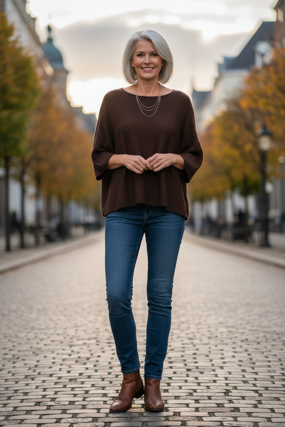 Batwing Short Sleeve Soft Knit Jumper