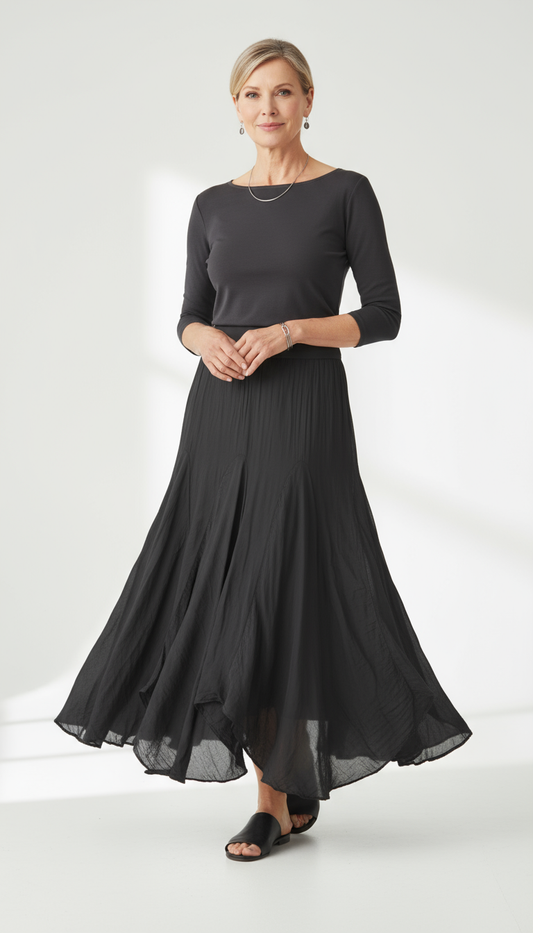 Silk Panel Skirt