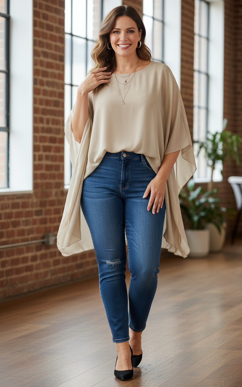 Batwing Flowy Kaftan Tunic