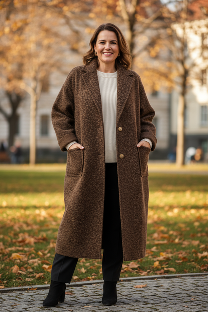 Collar 2 Button Textured Coat