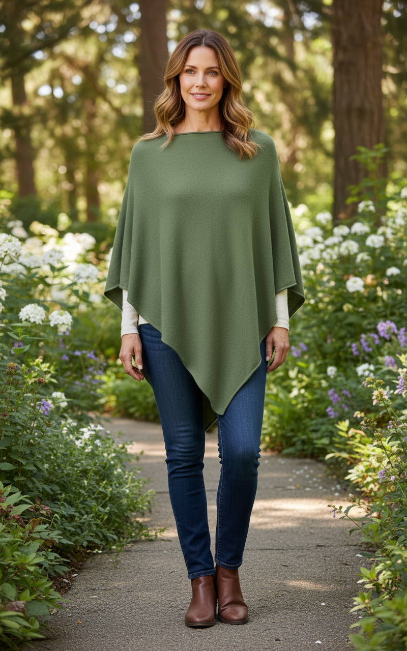 Asymmetric Alpaca Wool Poncho