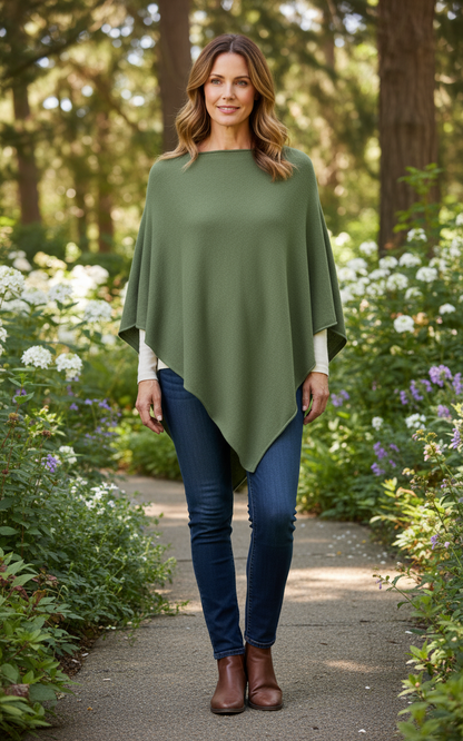 Asymmetric Alpaca Wool Poncho