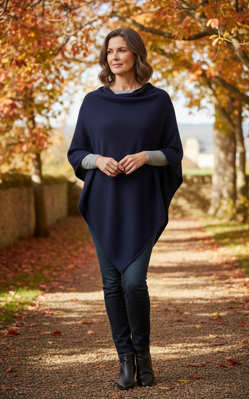 Asymmetric Alpaca Wool Poncho