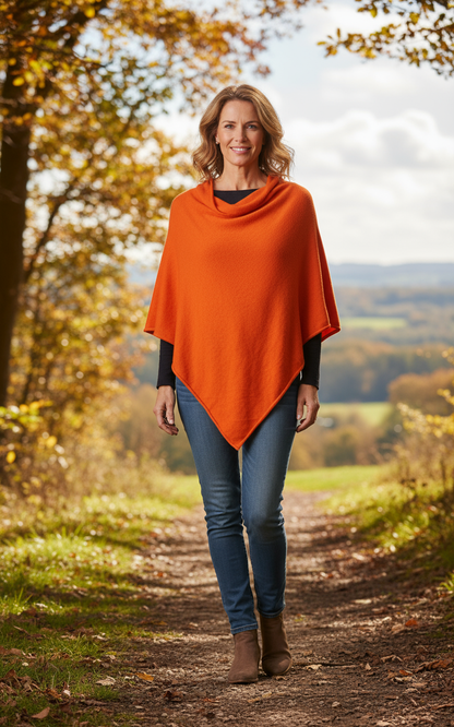 Asymmetric Alpaca Wool Poncho