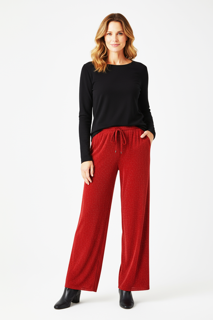 Wide Leg Lurex Trouser
