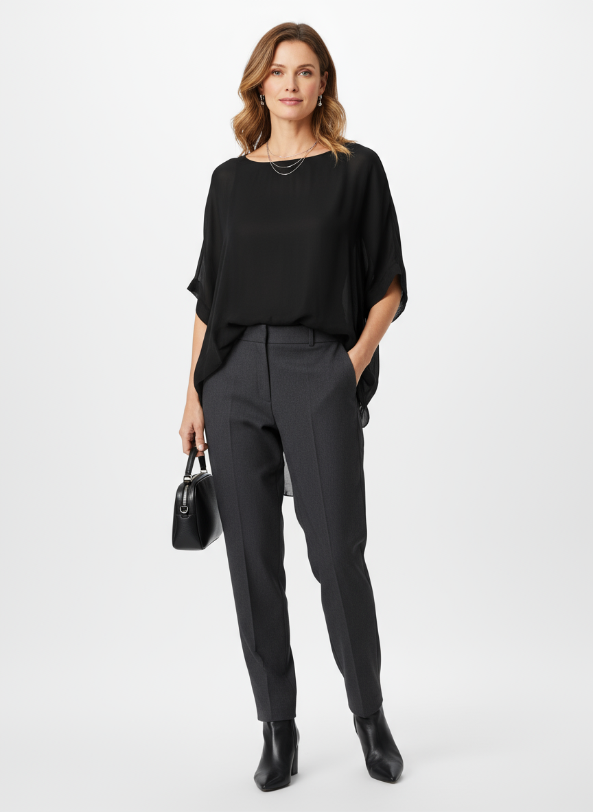 Frayed Hem Silk Top