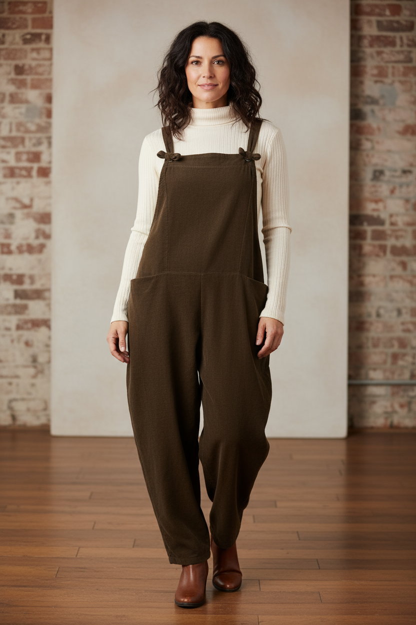 Corduroy Knot Dungarees