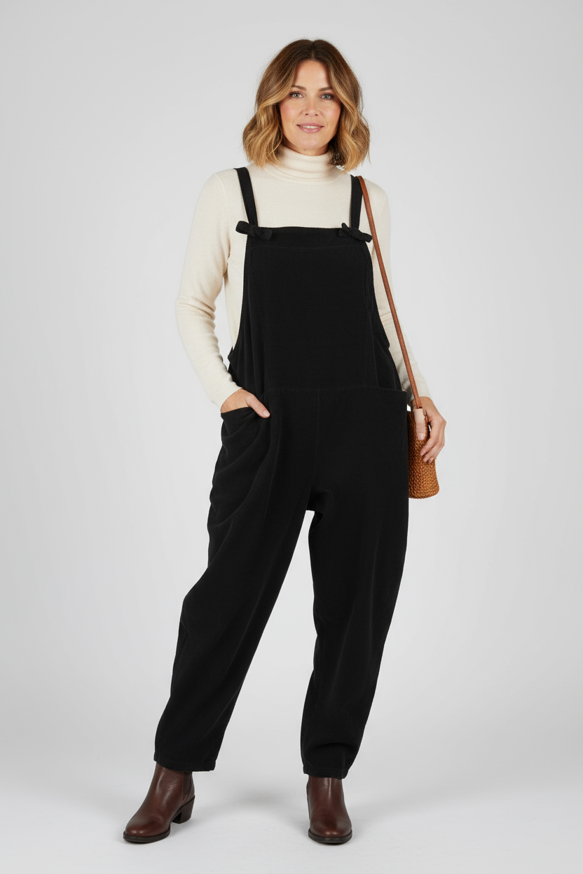 Corduroy Knot Dungarees