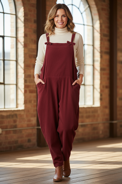 Corduroy Knot Dungarees