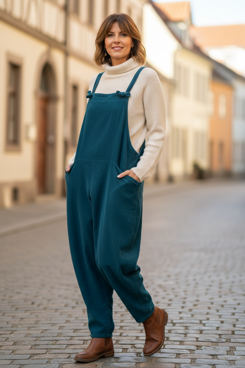 Corduroy Knot Dungarees